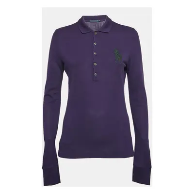 Polo Ralph Lauren Purple Cotton Pique Long Sleeve Polo T-Shirt