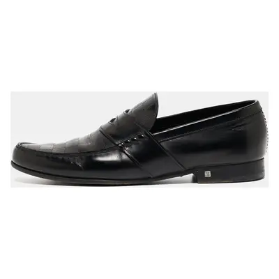 Louis Vuitton Black Damier Leather Santiago Loafers Size