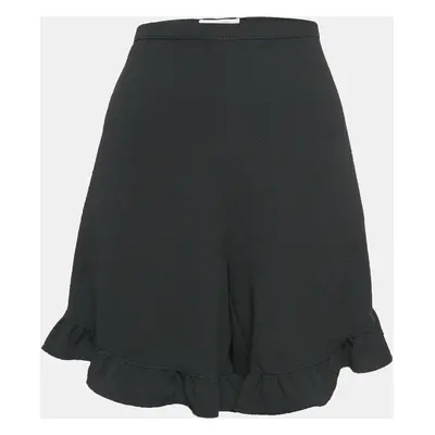 See by Chloe Black Crepe Ruffled Shorts