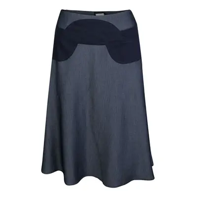 Emporio Armani Indigo Contrast Waist Panel Detail A-line Skirt