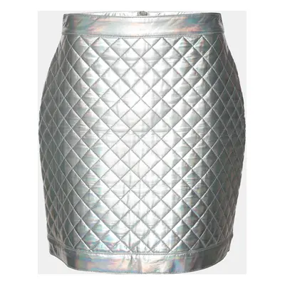 Balmain Silver Quilted Mini Skirt