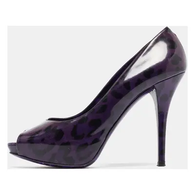 Dolce & Gabbana Purple Patent Peep Toe Pumps Size