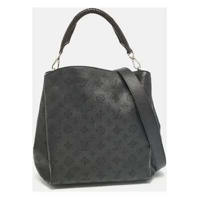 Louis Vuitton Black Monogram Mahina Leather Babylone PM Bag