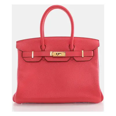 Hermes Rose Jaipur Togo Birkin Handbag