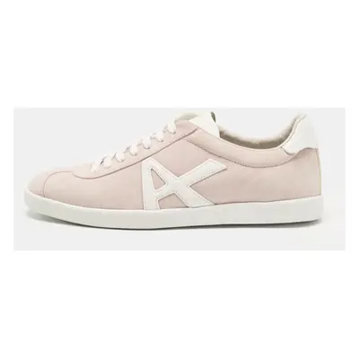 Aquazzura Pink Leather and Suede Lace Up Sneakers Size 36.5