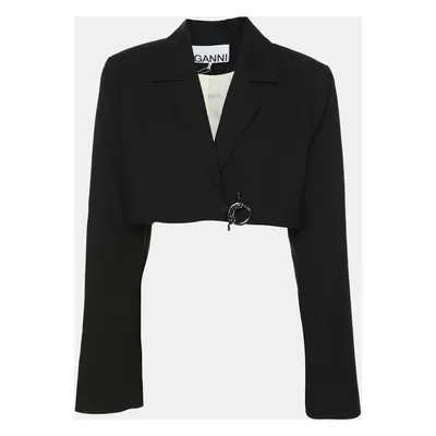 Ganni Black Cotton Cropped Jacket