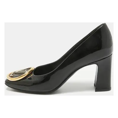 Louis Vuitton Black Patent Leather Madeleine Block Heel Pumps Size