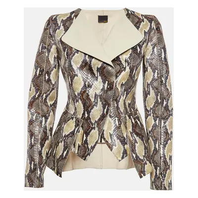 Fendi Multicolor Exotic Leather Zip-Up Jacket