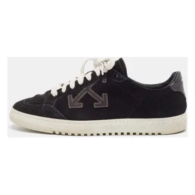 Off-White Black Leather and Suede Vulcanized Sneakers Size