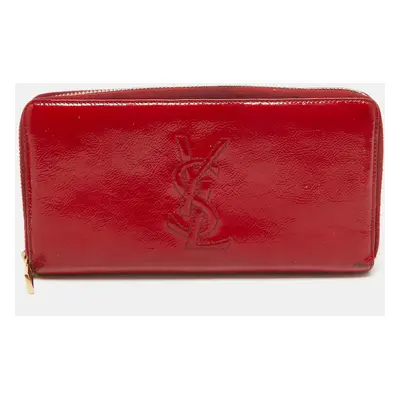 Yves Saint Laurent Red Patent Leather Belle De Jour Wallet