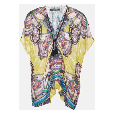 Roberto Cavalli Multicolor Aztec Silk Kaftan Top