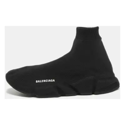 Balenciaga Black Knit Fabric Speed Allover High Top Sneakers Size