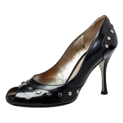 Dolce & Gabbana Black Patent Leather Studded Pumps Size 39.5