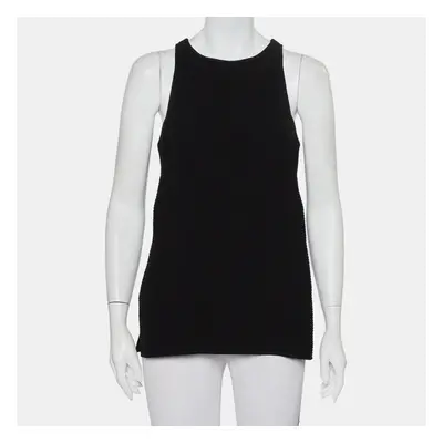 Helmut Lang Black Textured Synthetic Raze Tank Top