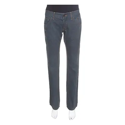 Dolce & Gabbana Green Grey Washed Effect Distressed Denim Jeans