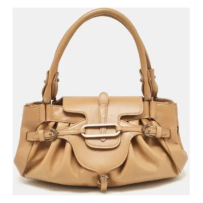 Jimmy Choo Brown Leather Tulita Satchel