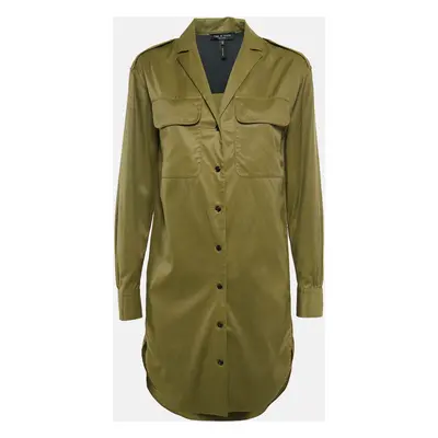 Rag & Bone Green Cotton Blend Shirt Dress