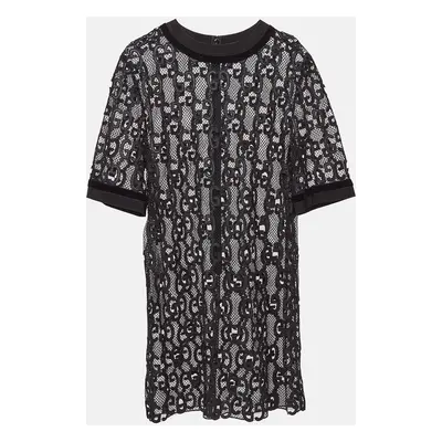 Gucci Black GG Macrame Lace Short Dress