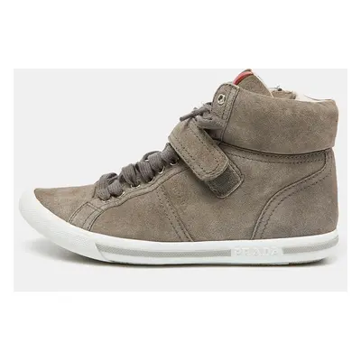 Prada Sport Grey Suede High Top Sneakers Size