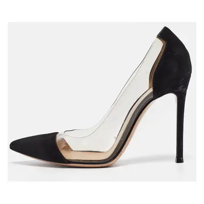 Gianvito Rossi Black Suede and PVC Plexi Pumps Size