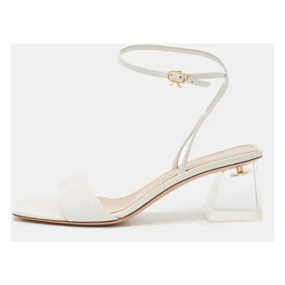 Gianvito Rossi White Leather Cosmic Sandals Size