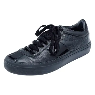 Jimmy Choo Black Patent And Leather Low Top Sneakers Size