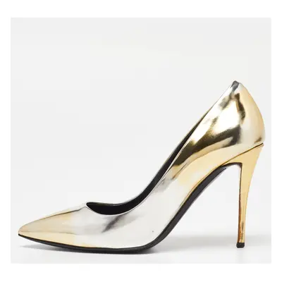 Giuseppe Zanotti Gold/Silver Leather Pointed Toe Pumps Size