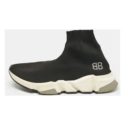 Balenciaga Black Knit Fabric Speed Trainer Sneakers Size