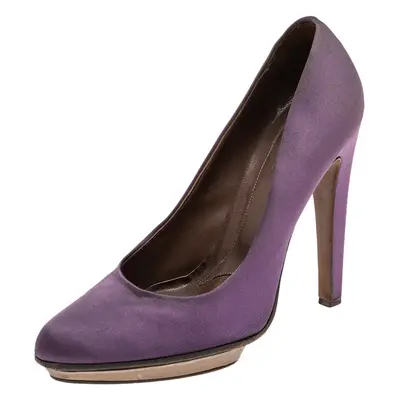 Marni Purple Satin Platform Pumps Size