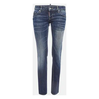 Dsquared2 Blue Washed Denim Low Rise Jeans Waist 32"