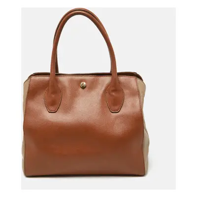 Furla Brown/Beige Leather Tote