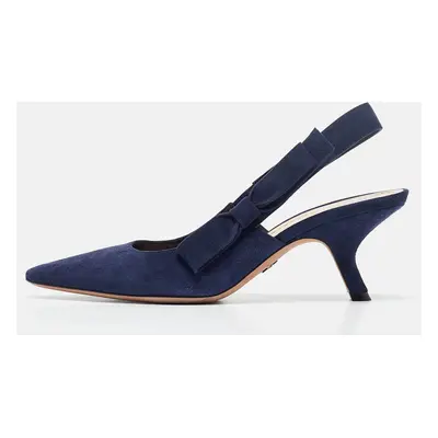 Dior Blue Suede J'Adior Slingback Pumps Size