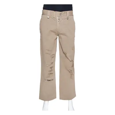 Dolce & Gabbana Light Brown Distressed Cotton Cargo Pants