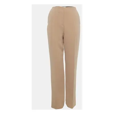 Diane Von Furstenberg Tan Brown Stretch Crepe High-Rise Trousers