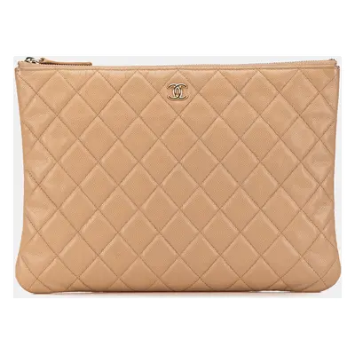 Chanel Quilted Caviar O Case Clutch