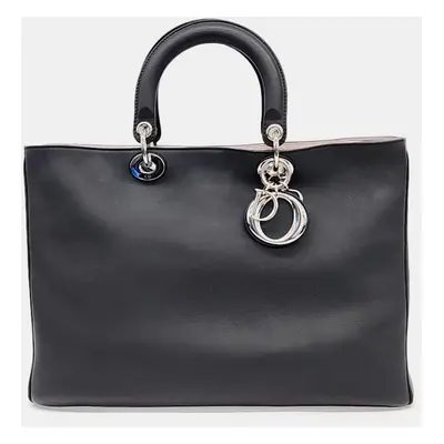 Dior Black Leather Diorissimo Tote Bag