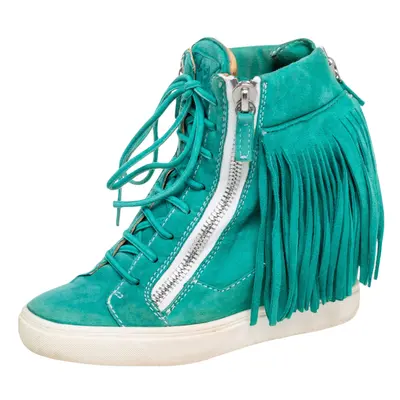 Giuseppe Zanotti Green Suede High Top Wedge Sneakers Size