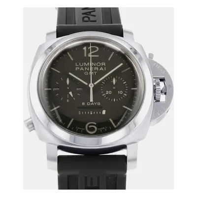 Panerai Black Stainless Steel Luminor Manual Winding Men's Wristwatch mm