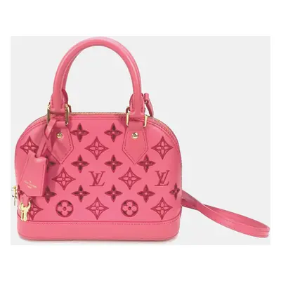 Louis Vuitton Pink Monogram Leather LV Broderie Alma BB Satchel Bag