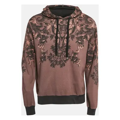 Dolce & Gabbana Wine Pink Printed Cotton Hoodie