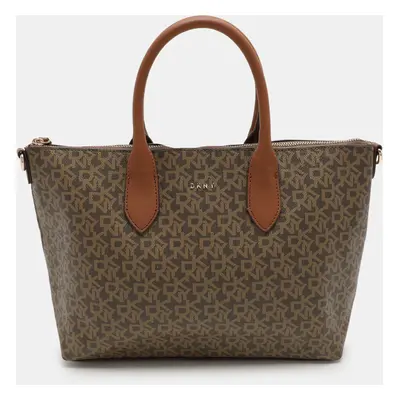 Dkny Brown Coated Canvas Tote