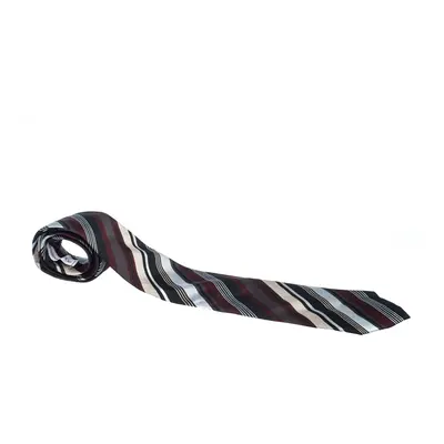 Dolce & Gabbana Multicolor Diagonal Striped Pattern Silk Jacquard Traditional Tie