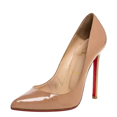 Christian Louboutin Beige Patent Leather So Kate Pumps Size 38.5