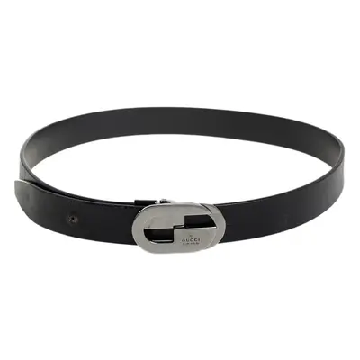 Gucci Black Leather G Buckle Belt 75CM