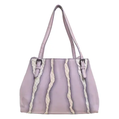 Bottega Veneta Lilac And Intrecciato Leather Monalisa Tote