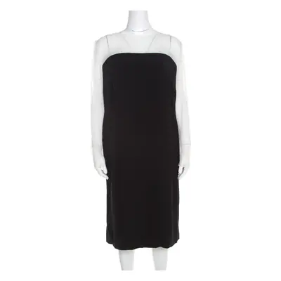 Escada Monochrome Sheer Yoke Detail Long Sleeve Dary Dress