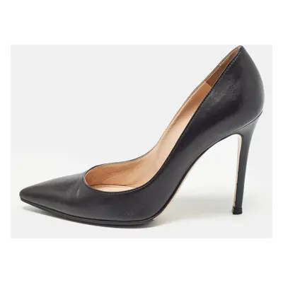 Sergio Rossi Black Leather Pointed Toe Pumps Size