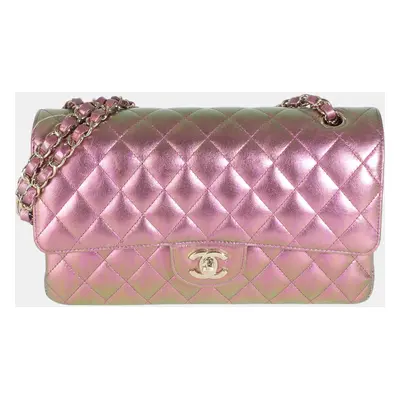 Chanel Metallic Quilted Iridescent Lambskin Medium Classic Double Flap Bag