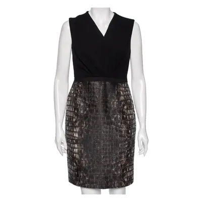 Giambattista Valli Black & Printed Wool Sleeveless Dress