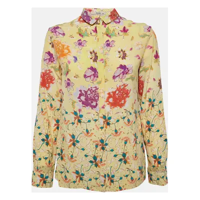 Etro Yellow Floral Silk Full Sleeve Shirt